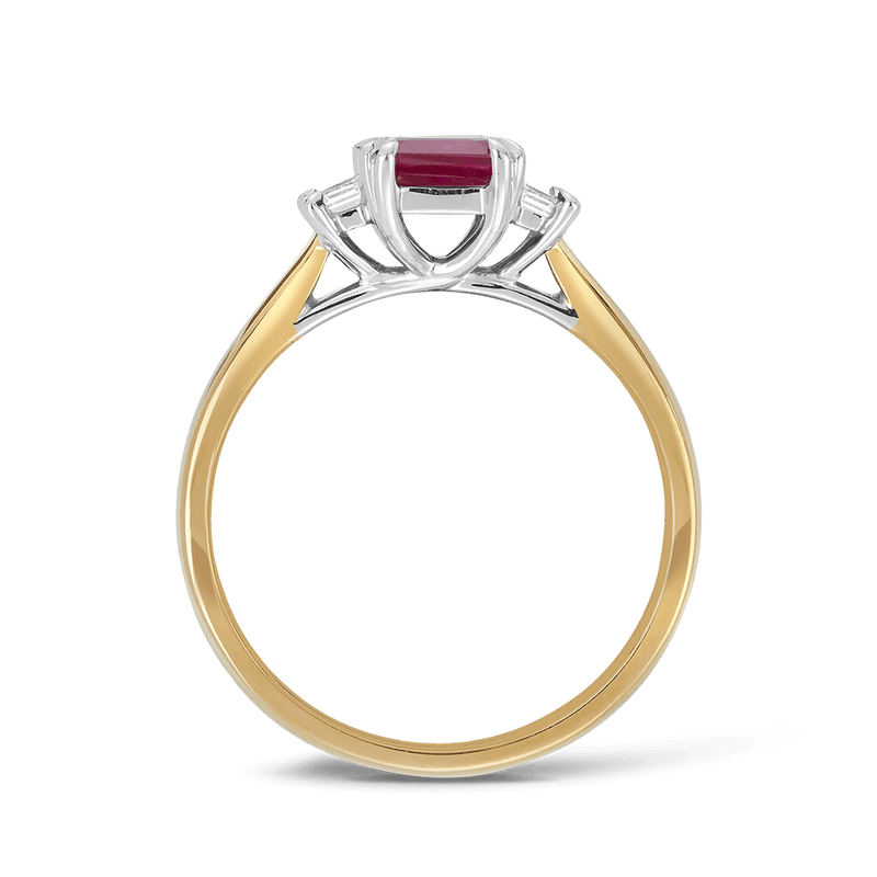 1.60ct Ruby and Baguette Diamond Ring Hardy Brothers Jewellers