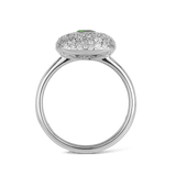 Emerald and Pavé Diamond Ring in 18ct White Gold Hardy Brothers 