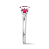 Oval Cut Ruby and Diamond Ring in 18ct White Gold Hardy Brothers 