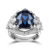 Vault 11.04 Carat Cushion Cut Sapphire Ring in 18ct White Gold Hardy Brothers 