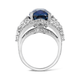 Vault 11.04 Carat Cushion Cut Sapphire Ring in 18ct White Gold Hardy Brothers 