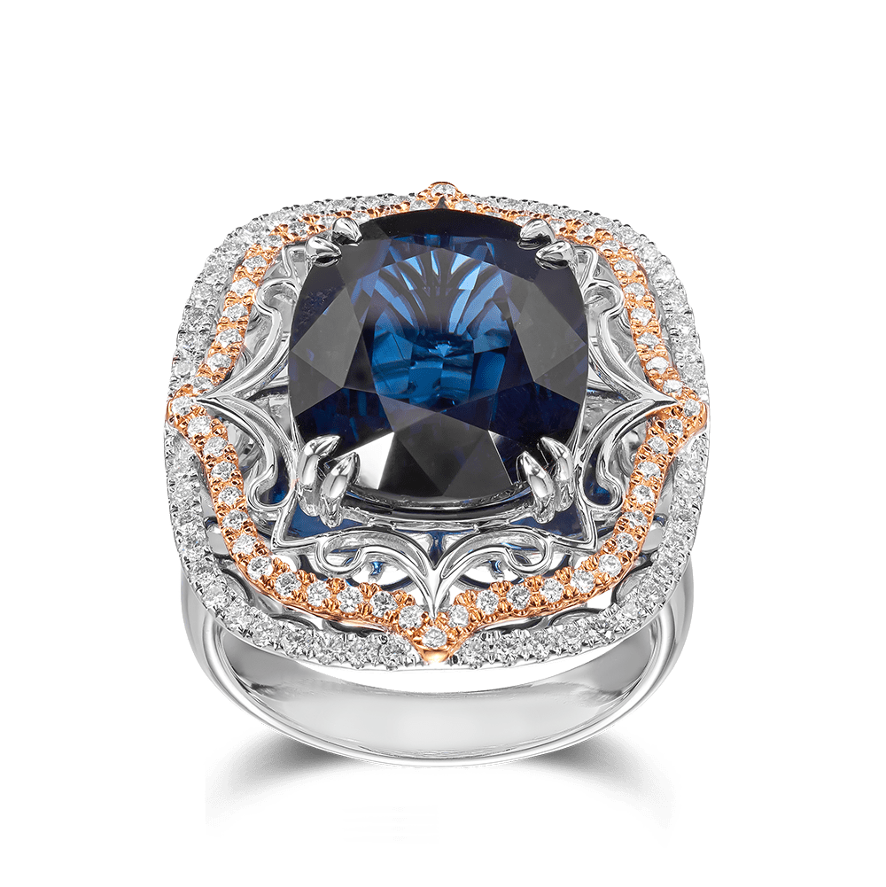 Vault 11.47 Carat Australian Sapphire Ring in 18ct White Gold Hardy Brothers 