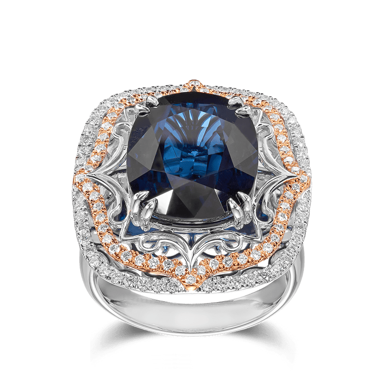 Vault 11.47 Carat Australian Sapphire Ring in 18ct White Gold Hardy Brothers 