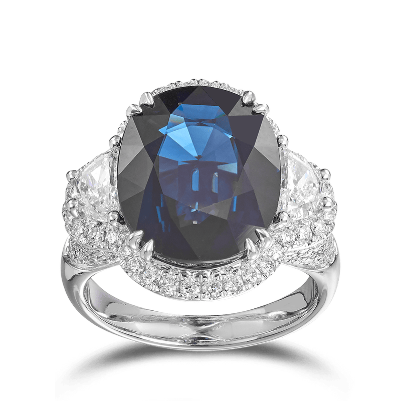 Vault 11.99 Carat Australian Teal Sapphire Ring in 18ct White Gold Hardy Brothers 