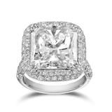 Vault 12.14 Carat Radiant Cut Diamond Halo Ring in 18ct White Gold Hardy Brothers 