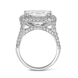 Vault 12.14 Carat Radiant Cut Diamond Halo Ring in 18ct White Gold Hardy Brothers 