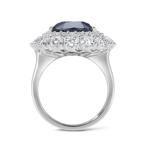 Vault 13.97 Carat Australian Sapphire and Diamond Ring in 18ct White Gold Hardy Brothers 