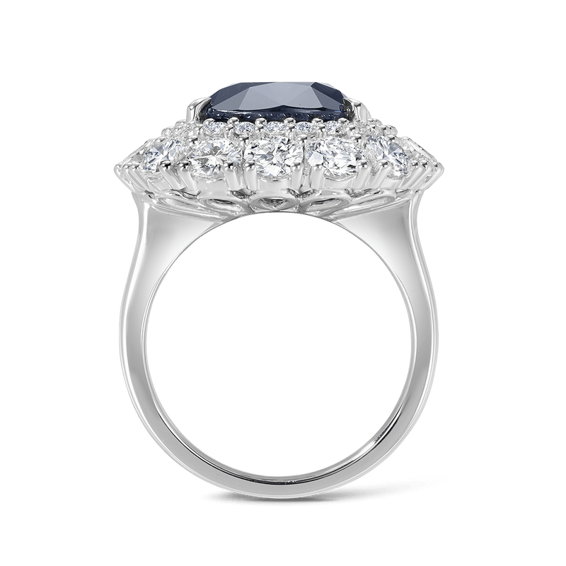 Vault 13.97 Carat Australian Sapphire and Diamond Ring in 18ct White Gold Hardy Brothers 