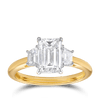 2.00 Carat Emerald Cut and Trapezoid Trilogy Engagement Ring in 18ct Yellow Gold Hardy Brothers 
