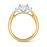 2.00 Carat Emerald Cut and Trapezoid Trilogy Engagement Ring in 18ct Yellow Gold Hardy Brothers 