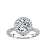 Raffiné 2.00 Carat Diamond Halo Engagement Ring in 18ct White Gold Hardy Brothers Jewellers