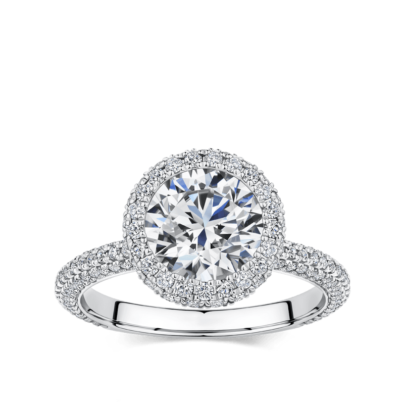 Raffiné 2.00 Carat Diamond Halo Engagement Ring in 18ct White Gold Hardy Brothers Jewellers