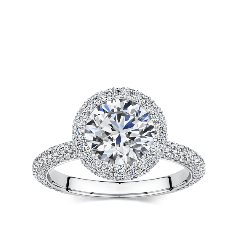 Halo white gold engagement rings on sale