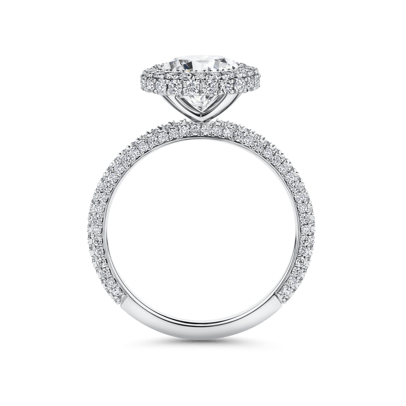 Raffiné 2.00 Carat Diamond Halo Engagement Ring in 18ct White Gold Hardy Brothers Jewellers