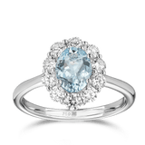 Aquamarine and Diamond Ring in 18ct White Gold Hardy Brothers 