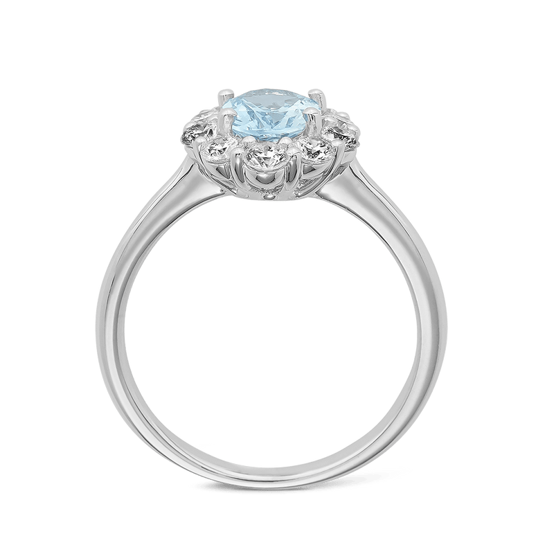 Aquamarine and Diamond Ring in 18ct White Gold Hardy Brothers 