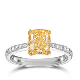 Vault 2.35 Carat Fancy Yellow Diamond Ring in 18ct White Gold Hardy Brothers 