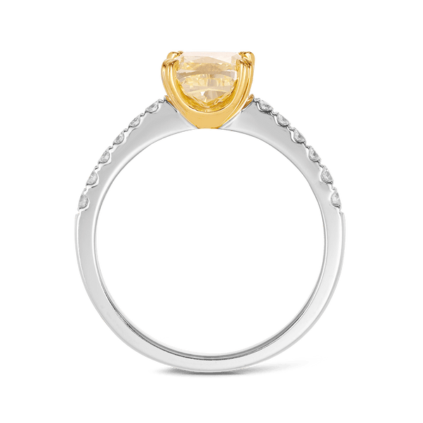 Vault 2.35 Carat Fancy Yellow Diamond Ring in 18ct White Gold Hardy Brothers 