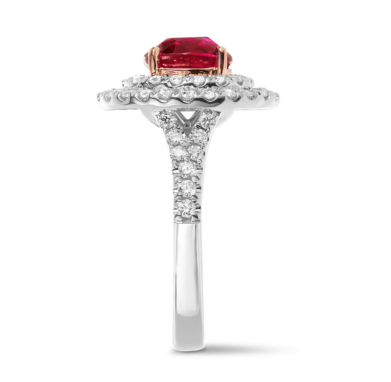 Vault 2.54 Carat Pigeons Blood Burmese Ruby Ring in 18ct White Gold Hardy Brothers 