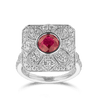 2.77 Carat Ruby and Diamond Ring in 18ct White Gold Hardy Brothers 