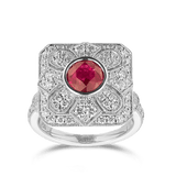 2.77 Carat Ruby and Diamond Ring in 18ct White Gold Hardy Brothers 