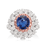 Vault 2.82 Carat Oval Cut Burmese Sapphire and Diamond Ring in 18ct White Gold Hardy Brothers 