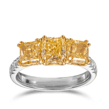 Vault 3.43 Carat Yellow Diamond Trilogy Ring in 18ct White Gold Hardy Brothers 
