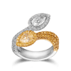 Vault 3.64 Carat Pear Cut Yellow and White Diamond Ring Hardy Brothers 