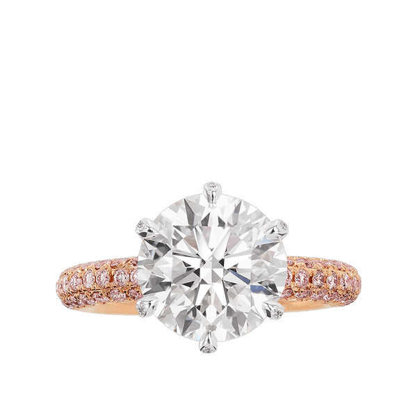 Vault 3.88 Carat Diamond Solitaire and Argyle Pink Diamond Ring Hardy Brothers 