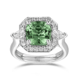 Mint Tourmaline and Diamond Ring in 18ct White Gold Hardy Brothers 