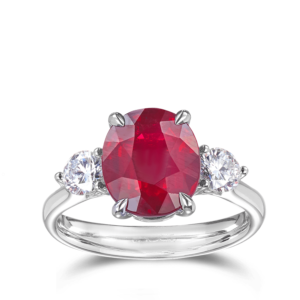 Vault 4.53 Carat Mozambique Ruby Ring in 18ct White Gold Hardy Brothers 