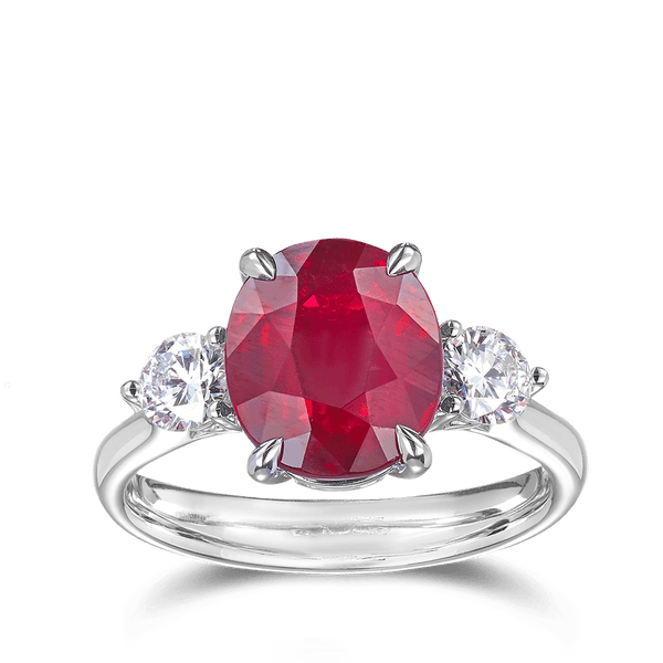 Vault 4.53 Carat Mozambique Ruby Ring in 18ct White Gold Hardy Brothers 
