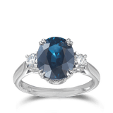 4.59 Carat Sapphire and Diamond Ring in 18ct White Gold Hardy Brothers 