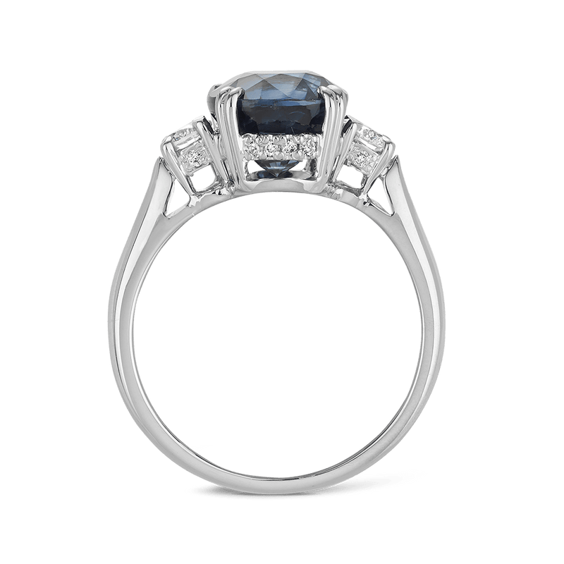 4.59 Carat Sapphire and Diamond Ring in 18ct White Gold Hardy Brothers 