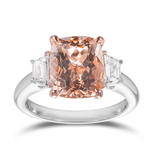 Morganite and Diamond Ring in 18ct White Gold Hardy Brothers 