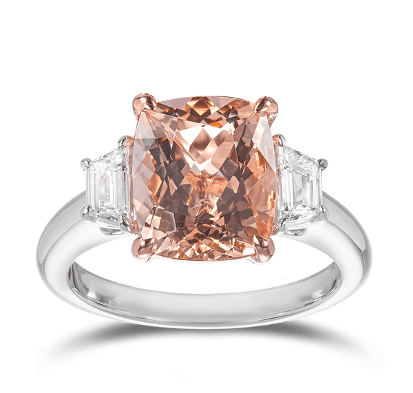 Morganite and Diamond Ring in 18ct White Gold Hardy Brothers