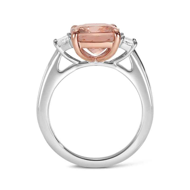 Morganite and Diamond Ring in 18ct White Gold Hardy Brothers 