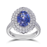 Purple Sapphire and Diamond Ring in 18ct White Gold Hardy Brothers 