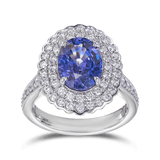 Purple Sapphire and Diamond Ring in 18ct White Gold Hardy Brothers 