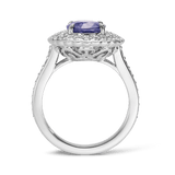 Purple Sapphire and Diamond Ring in 18ct White Gold Hardy Brothers 