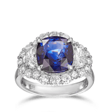 Vault Madagascan Royal Blue Sapphire Ring in 18ct White Gold Hardy Brothers 