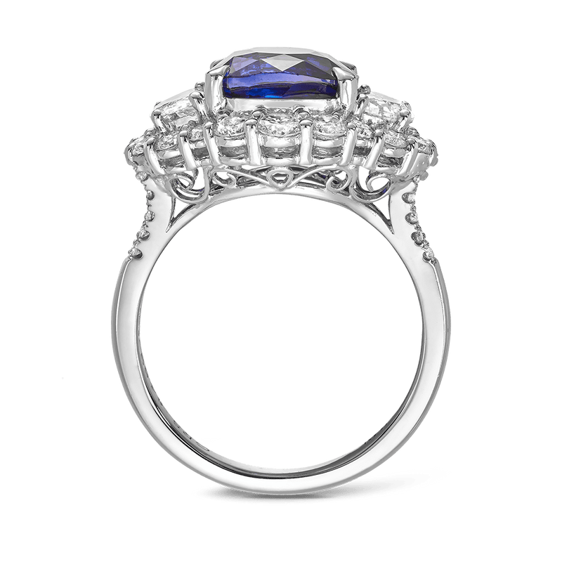 Vault Madagascan Royal Blue Sapphire Ring in 18ct White Gold Hardy Brothers 