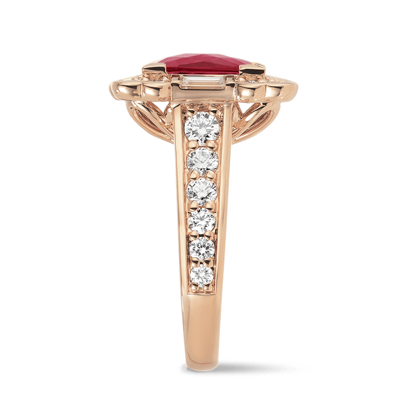 Pink Tourmaline and Diamond Ring in 18ct Rose Gold Hardy Brothers 