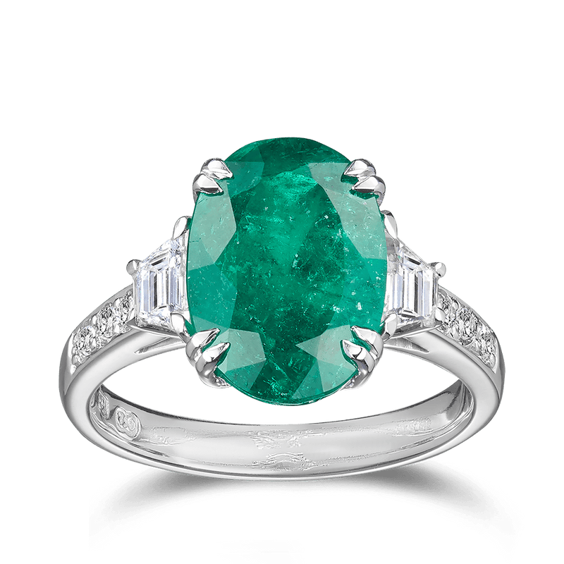 Vault 4.84 Carat Colombian Emerald and Diamond Ring in 18ct White Gold