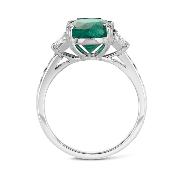 Vault 4.84 Carat Colombian Emerald and Diamond Ring in 18ct White Gold Hardy Brothers 