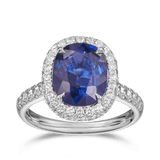 5.29 Carat Sapphire and Diamond Ring in 18ct White Gold