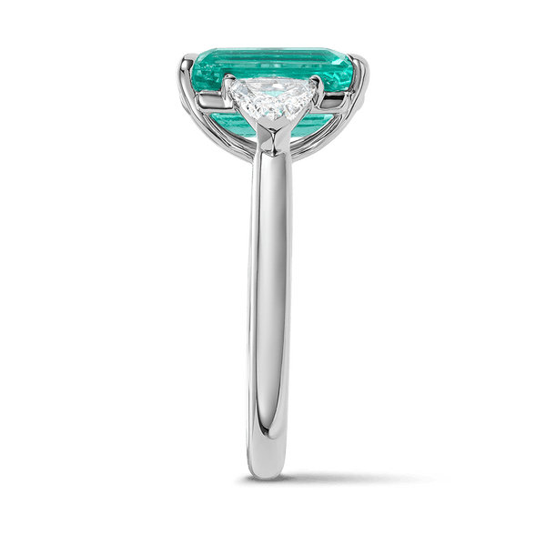 Emerald and Diamond Ring in 18ct White Gold Hardy Brothers Jewellers