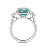 Emerald and Diamond Ring in 18ct White Gold Hardy Brothers Jewellers 