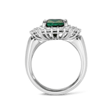 Green Tourmaline and Diamond Ring in 18ct White Gold Hardy Brothers 