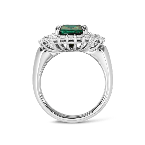 Green Tourmaline and Diamond Ring in 18ct White Gold Hardy Brothers 